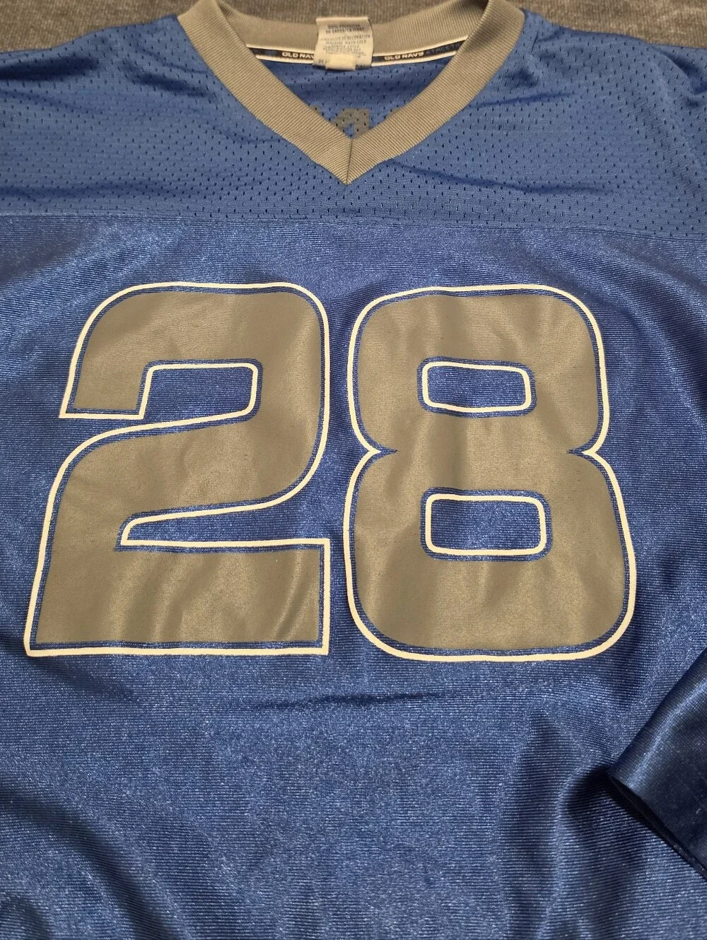 Vintage Old Navy Youth Large Blue Football Jersey 28 Y2K Detroit Lions Colors